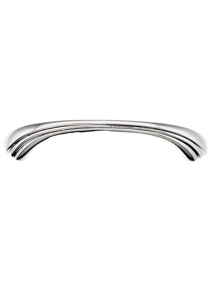 Extra Large Art Deco Pull - 4 1/2 inch Center to Center in Polished Nickel Finish.